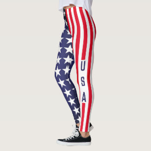 USA American Flag Leggings