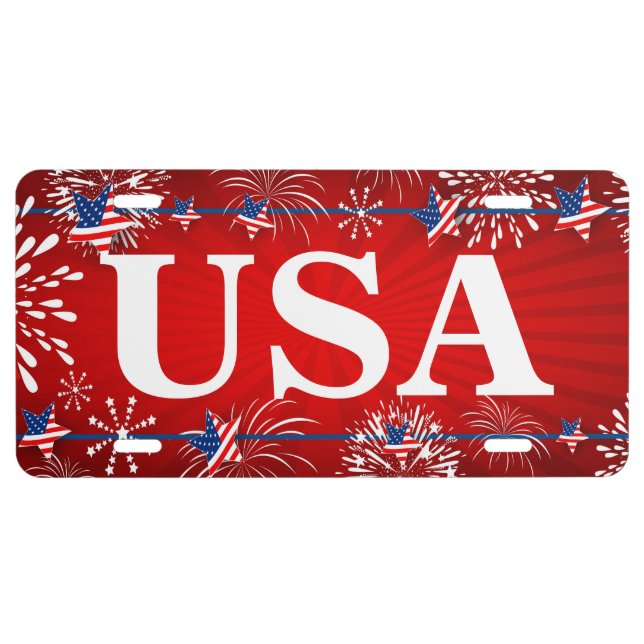 USA American Flag License Plate (Front)