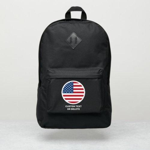 USA American Flag Logo Patch Add Custom Text Port Authority Backpack