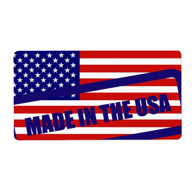USA  American Flag Made in the USA  Label 2 (Front)