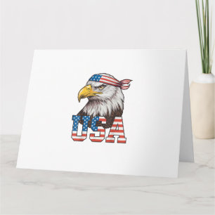 USA American Flag Men Women Kids Bald Eagle Patrio Card