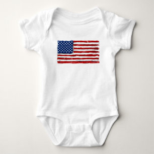 USA American flag military baby shirt one piece