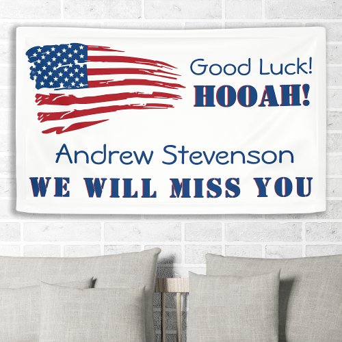 USA American Flag Military Going Away Party Banner