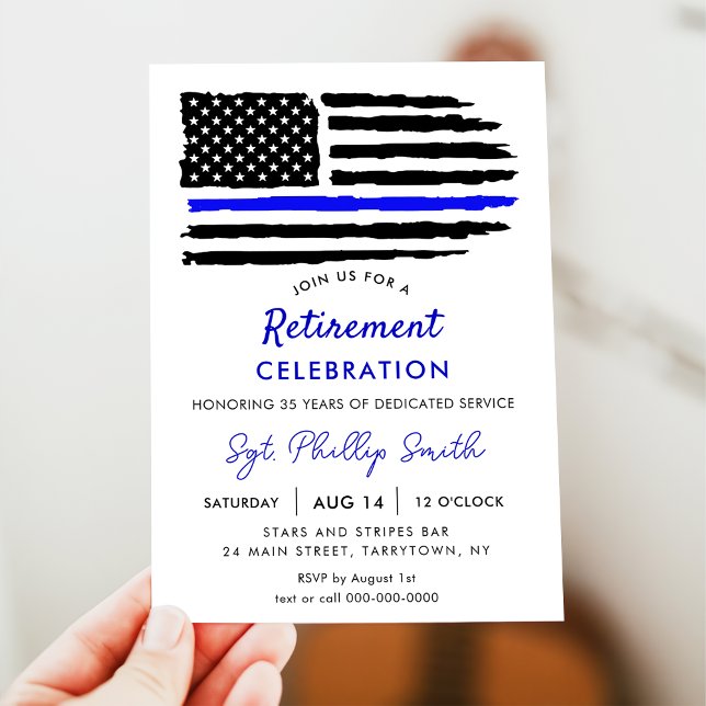USA American Flag Military Police Retirement Invitation (Creator Uploaded)