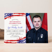 USA American Flag Military Police Retirement Party
