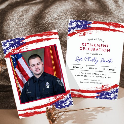USA American Flag Military Police Retirement Party
