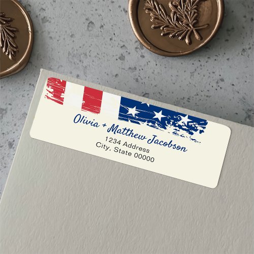USA American Flag Military Retirement Party Label