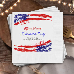 USA American Flag Military Retirement Party Napkins