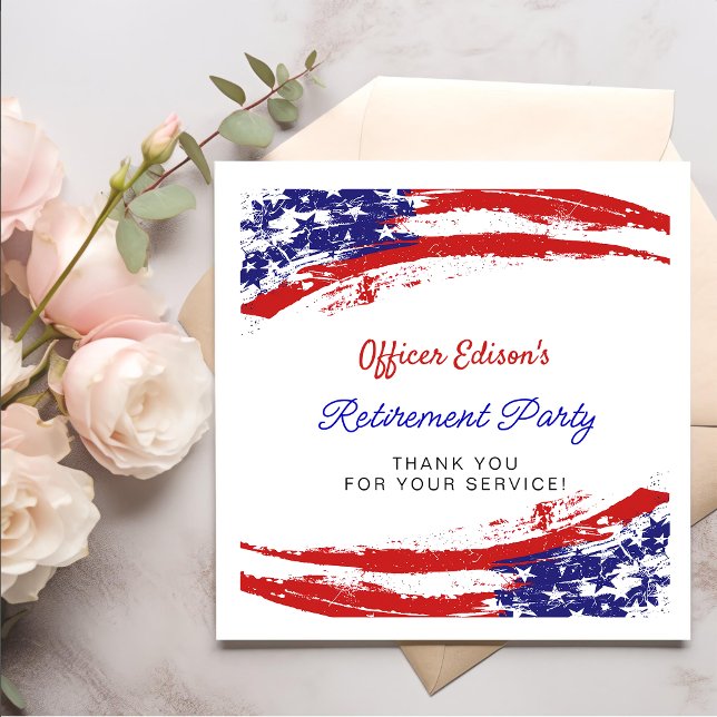 USA American Flag Military Retirement Party Paper Dinner Napkins (Creator Uploaded)
