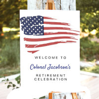 USA American Flag Military Retirement Welcome