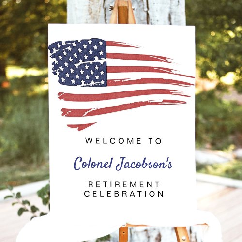 USA American Flag Military Retirement Welcome