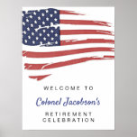 USA American Flag Military Retirement Welcome Poster