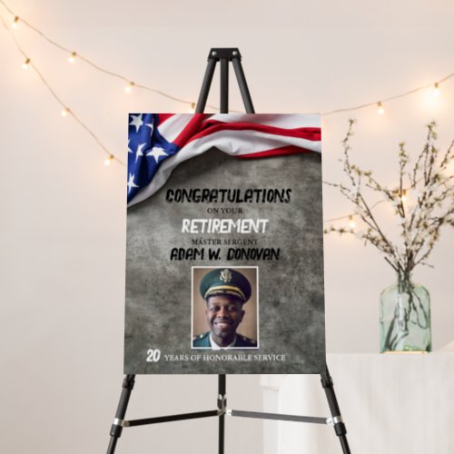 USA American Flag Military Retirement Welcome Sign