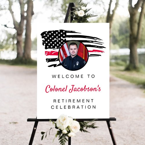 USA American Flag Military Retirement Welcome Sign