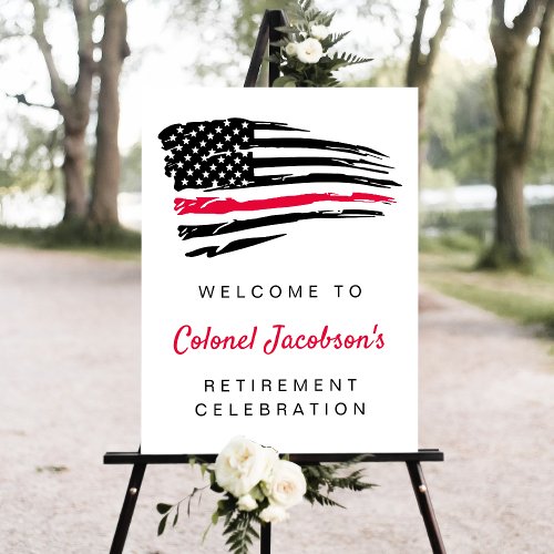 USA American Flag Military Retirement Welcome Sign