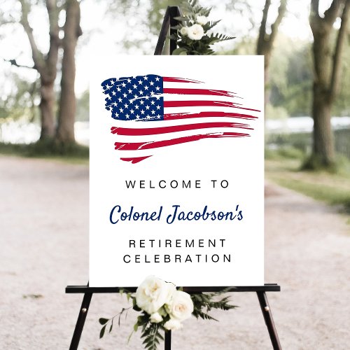 USA American Flag Military Retirement Welcome Sign