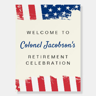 USA American Flag Military Retirement Welcome Sign