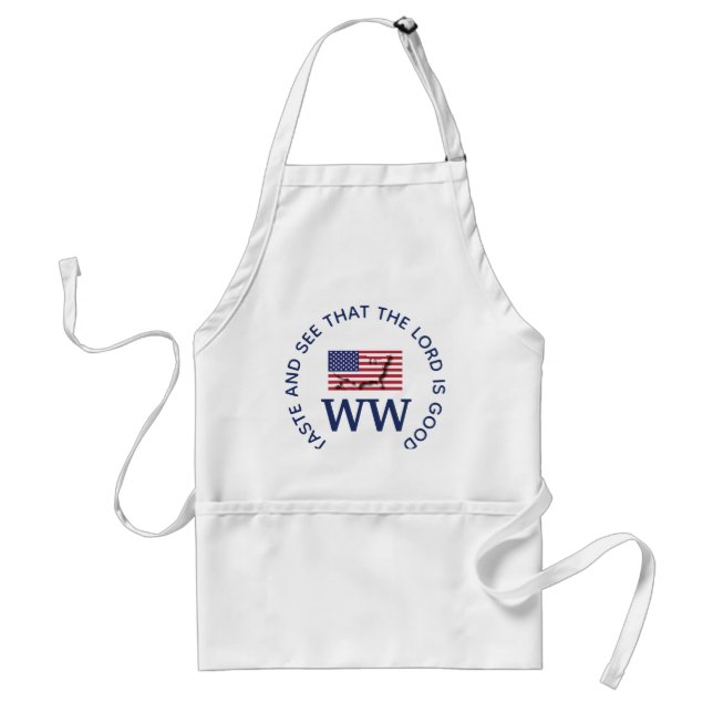 USA AMERICAN Flag MONOGRAM Customized Scripture Adult Apron (Front)