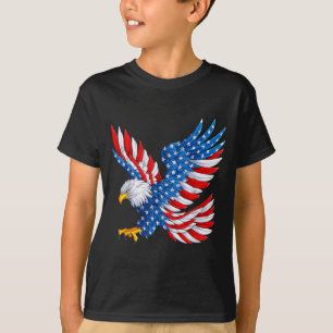 USA American Flag Patriotic 4th of July Bald Eagle T-Shirt