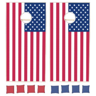 USA American Flag Patriotic Cornhole Lawn Game Set