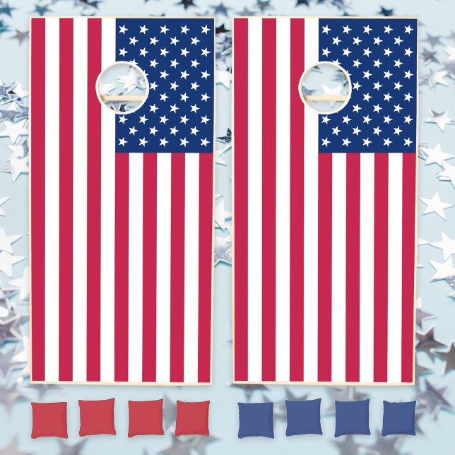 USA American Flag Patriotic Cornhole Lawn Game Set (USA American Flag Patriotic Cornhole Lawn Game Set)