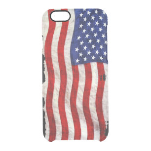 USA American Flag Patriotic Design Clear iPhone 6/6S Case