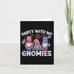 Usa American Flag Patriotic Gnomes Celebrating 4th Card