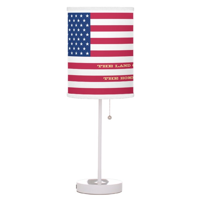 USA American Flag Patriotic Home Office Decor Lamp (Left)