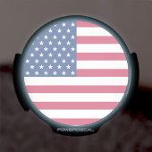 USA American Flag Patriotic LED Window Power Decal (In Situ)