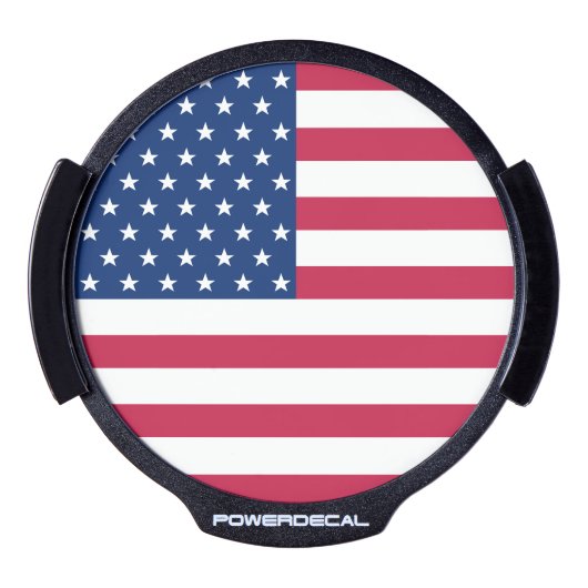 USA American Flag Patriotic LED Window Power Decal (Front)