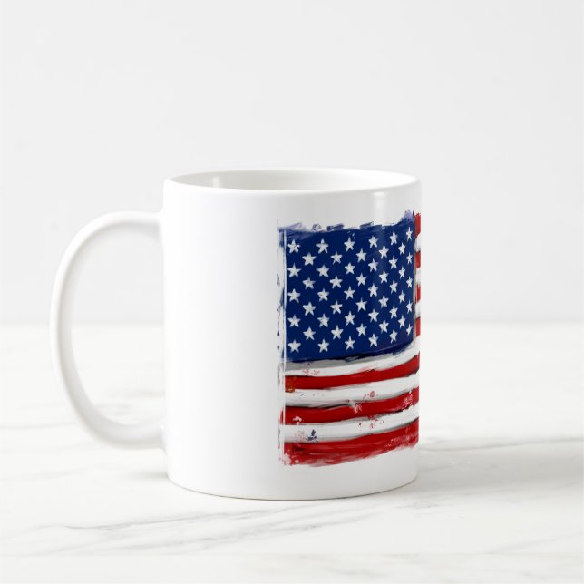 USA American flag patriotic mug art for military (Left)