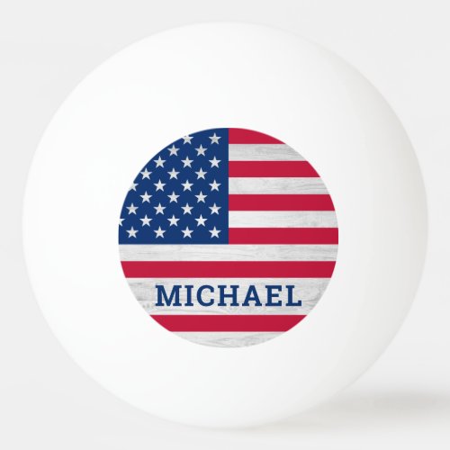 USA American Flag Patriotic Red White Blue  Ping Pong Ball
