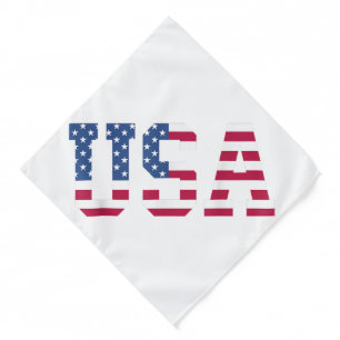 USA American Flag Patriotic Red White Blue Stars & Bandana