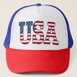 USA American Flag Patriotic Trucker Hat