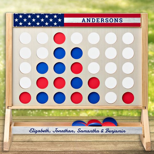 USA American Flag Personalized Family Patriotic Fast Four