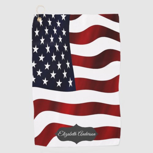USA American Flag Personalized Golf Towel