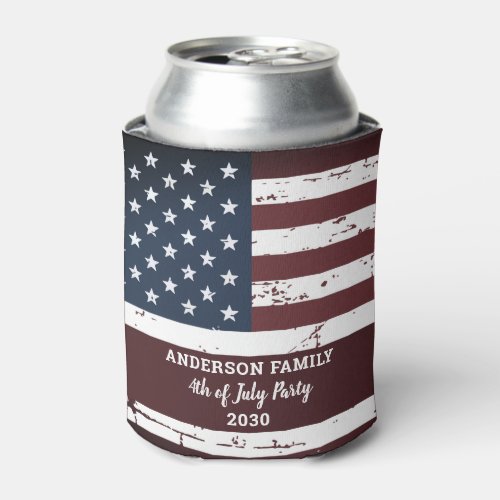 USA American Flag Personalized July 4th Patriotic Can Cooler - Show your American pride or give a special gift with this USA American Flag can cooler in a distressed worn design. This united states of america flag can cooler is perfect for fourth of July party, Memorial day party decor, family reunions, military graduation or retirement party favors and patriotic celebrations. Personalize this american flag can cooler with family name and event.
COPYRIGHT © 2020 Judy Burrows, Black Dog Art - All Rights Reserved. USA American Flag Personalized July 4th Patriotic Can Cooler