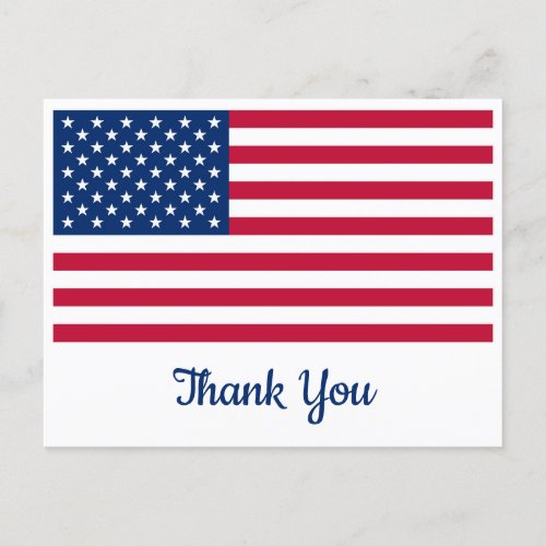 USA American Flag Personalized Military Thank You Postcard