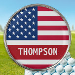 USA American Flag Personalized Patriotic Golf Ball Marker