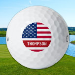 USA American Flag Personalized Patriotic Golf Balls