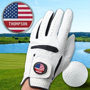 USA American Flag Personalized Patriotic Golf Golf Glove