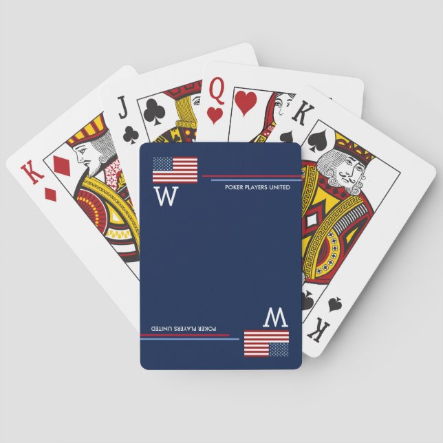 USA American Flag personalized Poker Cards (Back)