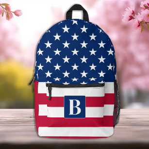 USA American Flag Personalized Stars & Stripes Printed Backpack