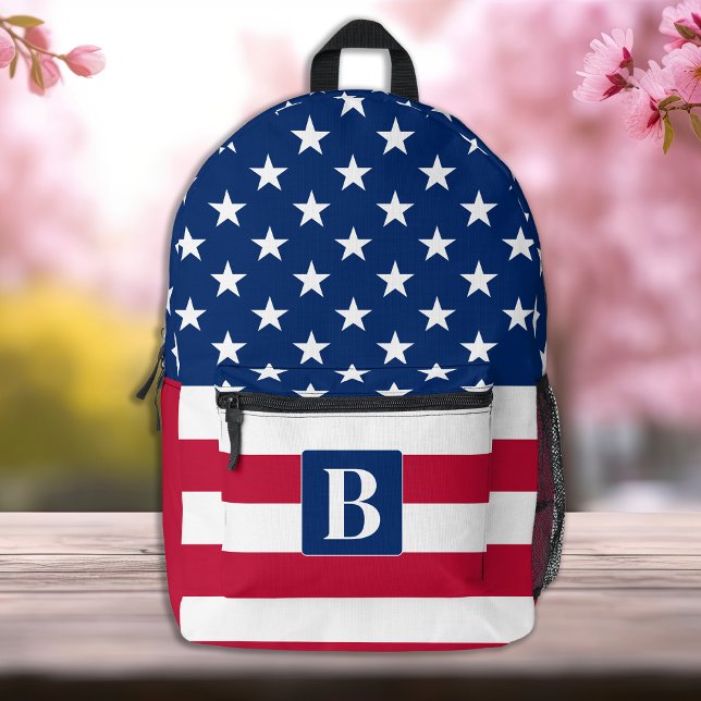 USA American Flag Personalized Stars & Stripes Printed Backpack (Creator Uploaded)
