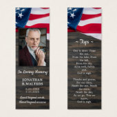 USA American Flag Photo Memorial Prayer Bookmark (Front & Back)