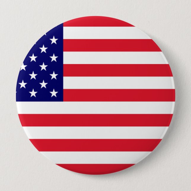 USA - American Flag Pinback Button (Front)