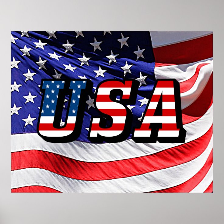 USA - American Flag Poster | Zazzle