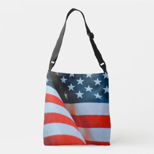 USA American Flag Red White and Blue Crossbody Bag