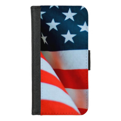 USA American Flag Red White and Blue iPhone 87 Wallet Case