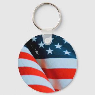 USA American Flag Red White and Blue Keychain